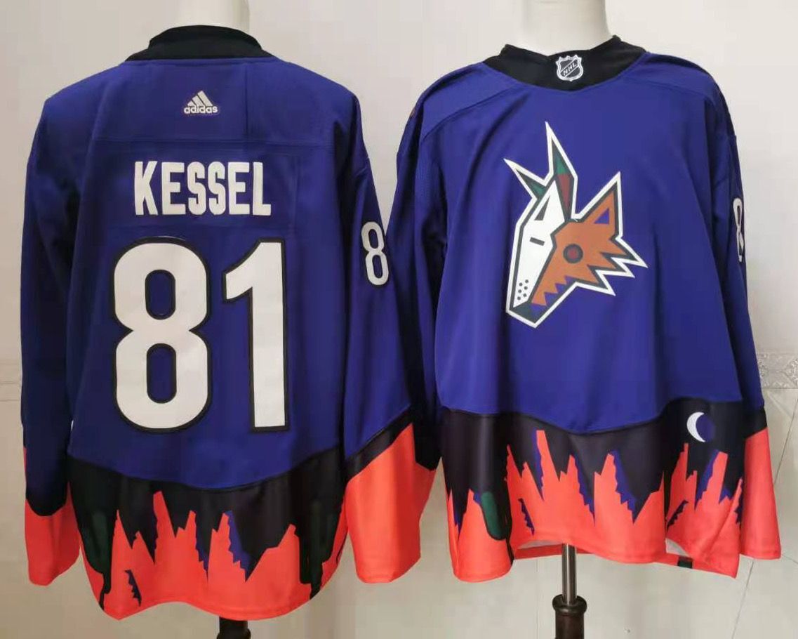 Men Arizona Coyotes #81 Kessel Purple Authentic Stitched 2022 Adidas NHL Jersey